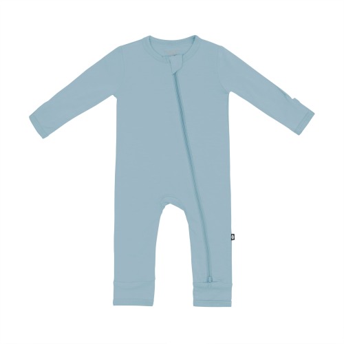 Zippered Romper in Dusty Blue