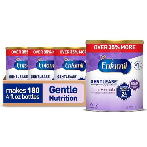Enfamil Gentlease Easy to Digest Baby Formula, Brain Supporting DHA, for easing Fussiness, Gas, Crying and Spit-up, 27.7 Oz (Pack of 4)