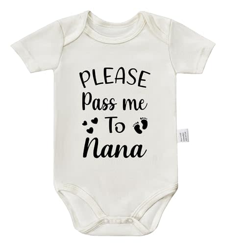 Please Pass Me to Nana Bodysuit, Newborn Girls Clothes, Grandma Baby Clothing, Infant Outfits 0-24 Month