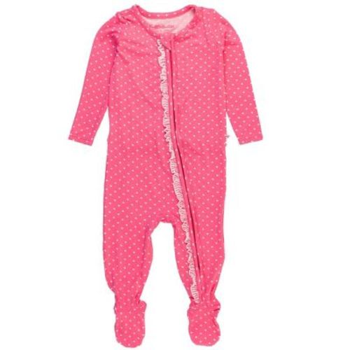 RuffleButts SoftSnooze Baby Girls Ruffle One Piece Footie Pajama