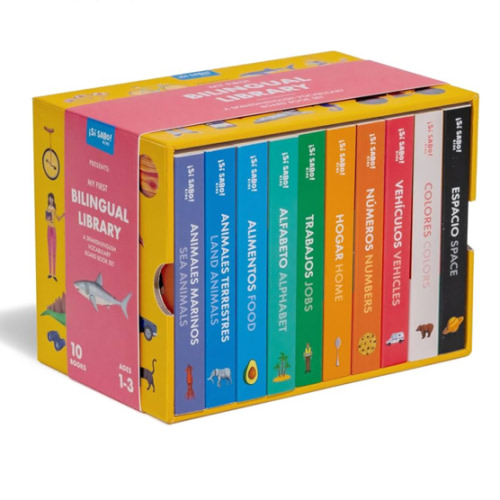 My First Bilingual Library: A Spanish-English Vocabulary Board Book Set of Colors, Numbers, Animals, ABCs, and More (Si Sabo Bilingual Books for Kids)