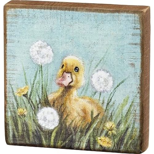 Primitives by Kathy Home Décor Block Sign - Baby Duckling with Dandelion Wishes