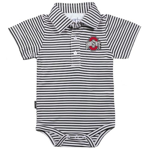 Ohio State Buckeyes Garb Infant Carson Striped Short Sleeve Bodysuit - Black/White
