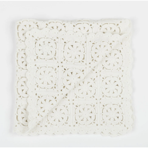 White Crochet Blanket · Minicoton