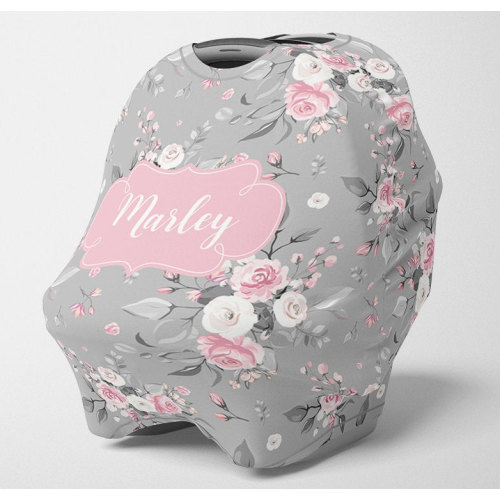 Personalized Carseat Canopy, Girl Stretchy Carseat Cover, Personalized Floral Carseat 4 in 1 Cover, Girl Carseat Canopy, Nursing Cover SC139