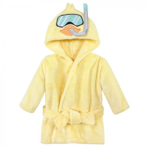 Hudson Baby Unisex Baby Plush Pool and Beach Robe Cover-ups, Scuba Duck, 12-18 Months