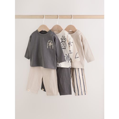 Monochrome Palm Baby Top & Leggings 6 Piece Set (0mths-3yrs)