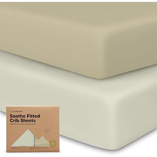 KeaBabies 2-Pack Organic Crib Sheets, Lichen