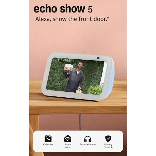 Amazon Echo Show 5 (newest model), Smart display, Designed for Alexa+, 2x the bass and clearer sound, Cloud Blue