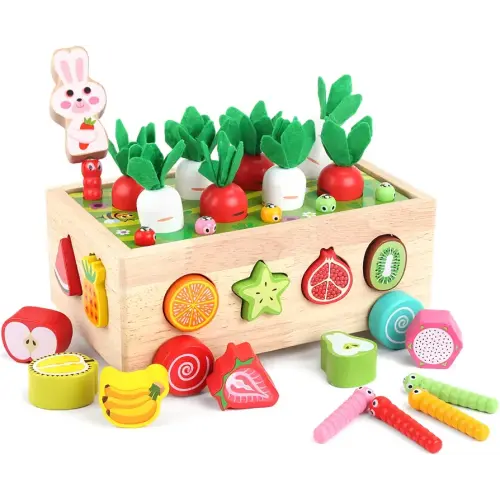 Toddlers Montessori Wooden Educational Toys for Boys Girls Age 1-3 Year Old