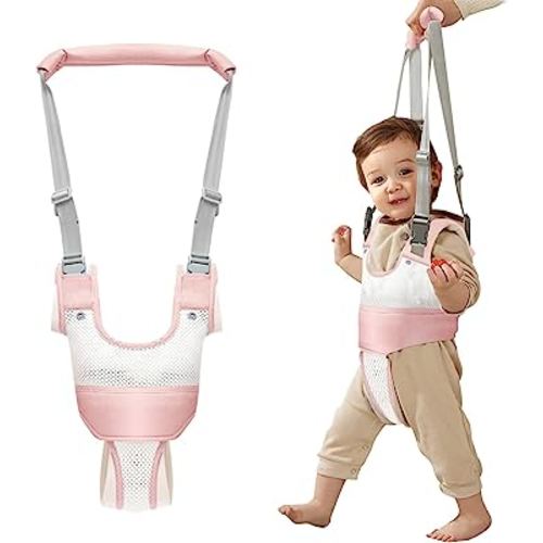 Baby Walker Breathable Baby Walking Harness Handheld Kids Walker Helper Toddler Infant Walker Harness Assistant Belt Pulling and Lifting Dual Use Walking Assistant Strap (Pink 1)