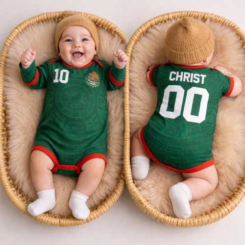 Mexico Soccer Baby Bodysuit, Custom Name Number, 2026 Fan Version