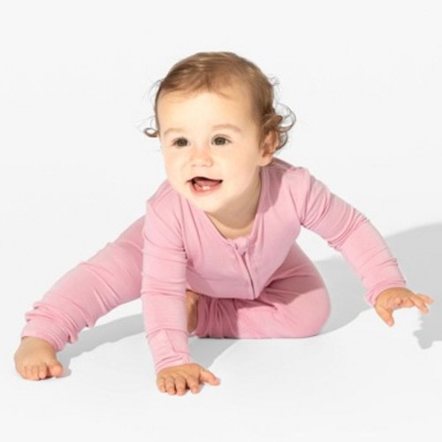 Bellabu Bear Baby Dusty Rose Bamboo Convertible Footie Pink 3-6 Months