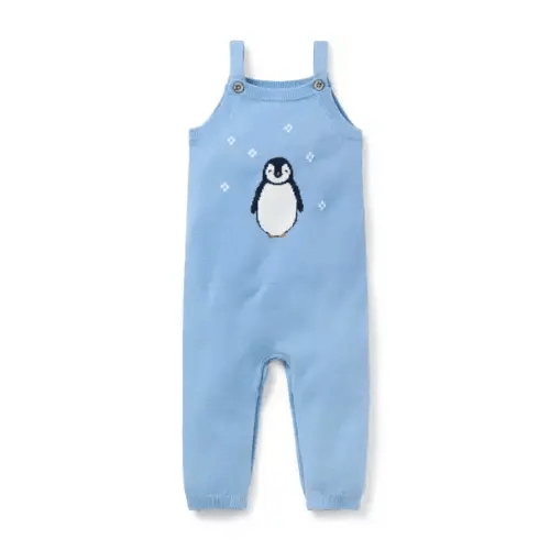 Baby Aquamarine Baby Penguin Sweater Overall by Janie and Jack