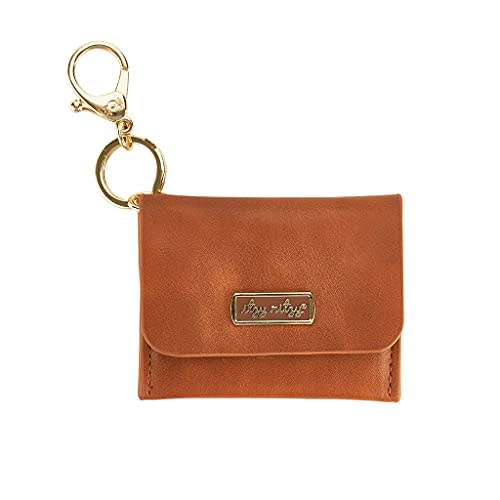 Itzy Ritzy – Itzy Mini Keychain Wallet; Small Card Holder Can Clip to Diaper Bag, Purse, Travel Bag or Keychain (Cognac)