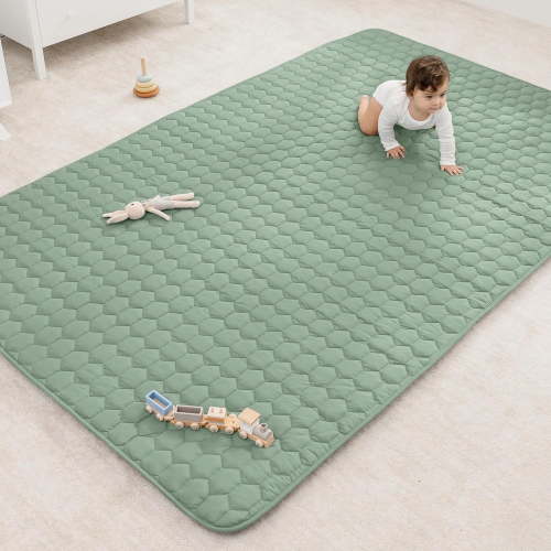 Comfy Cubs Play Mat, Rectangle (Large) 60” x 96” for Kids & Toddler, Non-Slip Bottom - Fern