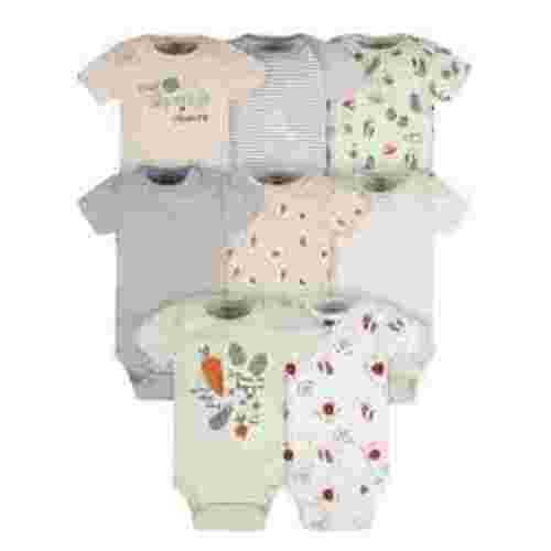 Gerber Baby Boy or Girl Gender Neutral Short Sleeves Onesies Bodysuits, 8-Pack (Newborn - 12 Months)