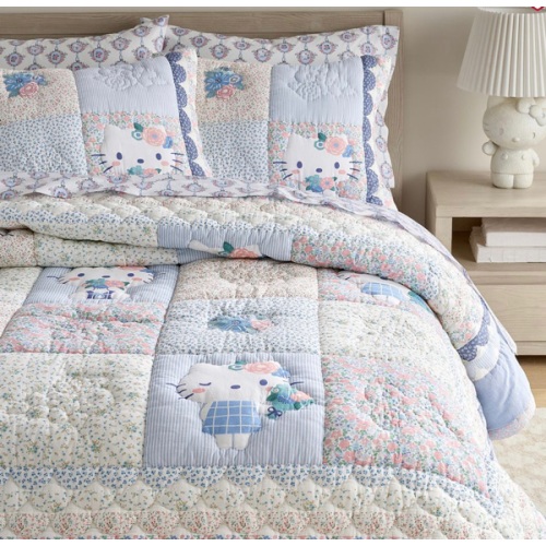 Hello Kitty® Chambray Patchwork Quilt | Pottery Barn Teen