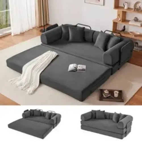 59"-79" Convertible Sleeper Sofa Bed with 4 Pillows, 5-in-1 Corduroy Futon Couch for Small Spaces,Boneless Couch, Floor Modular Sofa with Fixed-Shape Frame,For Guest Bed & Kids Play Area with Washable Cover,teddy sofa for Adults,No-Assembly - TikTok Shop