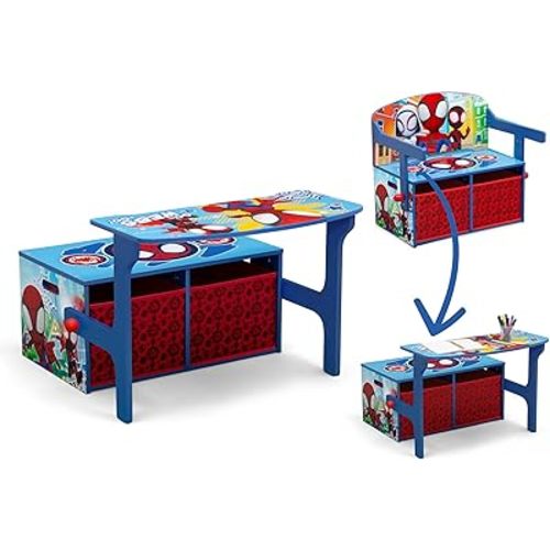 Delta Children Kids Convertible Activity Bench - Greenguard Gold Certified, Marvel Spidey and His Amazing Friends