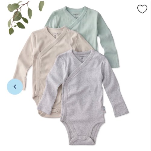 STERLING 3-Pack Side Snap Bodysuit 6-12 Months