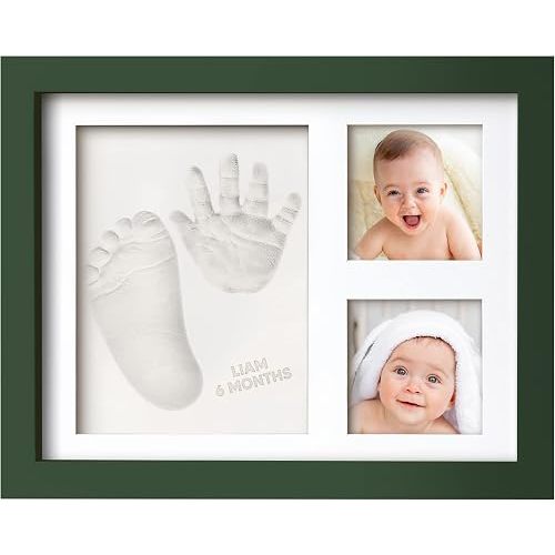 Baby Hand and Footprint Kit,Quick Dry Clay Baby Footprint Kit(Hunter Green)