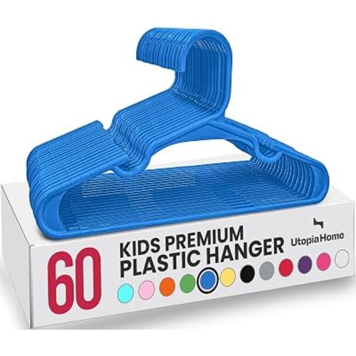 Utopia Home Kids Hangers 60 Pack – 11.5 Inch Baby Closet Hangers Blue
