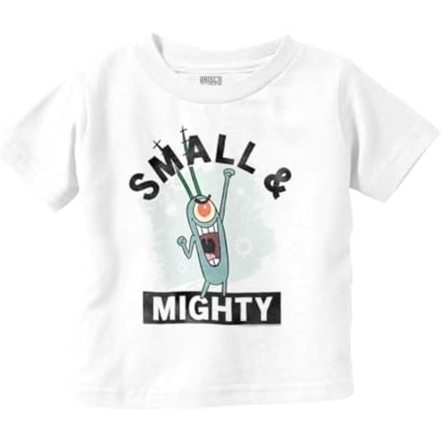 Brisco Brands Plankton Cartoon Small and Mighty Toddler Boy Girl T Shirt