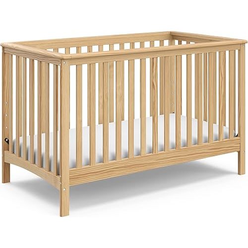 Storkcraft Hillcrest 4-in-1 Convertible Crib (Natural) - Converts to Daybed, Toddler Bed, and Full-Size Bed, Fits Standard Full-Size Crib Mattress, Adjustable Mattress Support Base