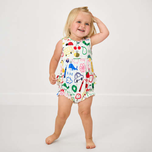 Coloring Crew Bubble Romper | Little Sleepies