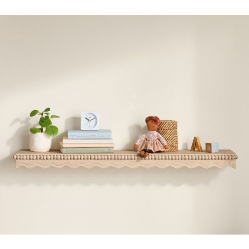 Marlowe Scallop Wood Beaded Shelf | 37 inch