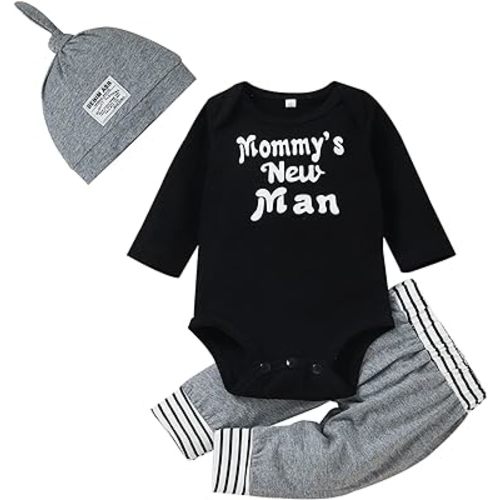 Preemie Newborn Infant Baby Boys Girls I Am New Here Bodysuit Pant Hat for Unisex Outfits