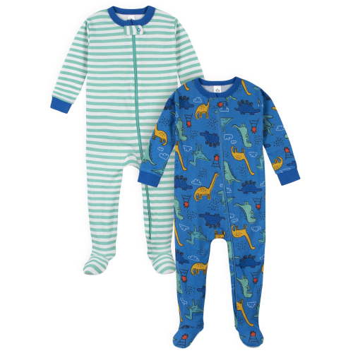 Gerber Baby & Toddler Boys Snug Fit Footed Cotton Pajamas 2-Pack (0/3 Months-5T)