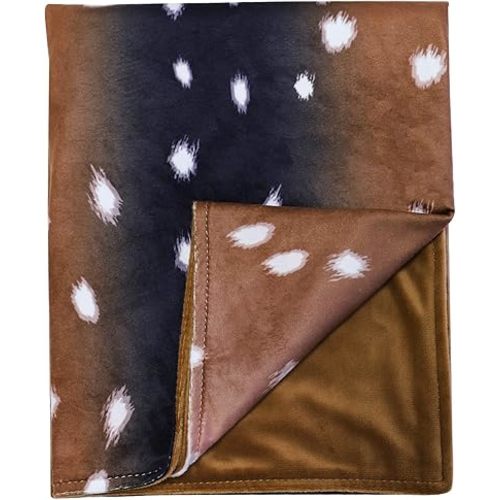 GFU Baby balnket for Boys and Girls, Swaddle Receiving Plush Blanket, Soft Western Newborn Unisex Sleep Blanket for Infant Toddler and Kids for Crib and Stroller, Deer Skin Print, Hunting Theme
