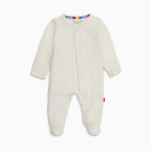 Magnetic Me Modal Magnetic Footie - Pin Dot Cream, 3-6 M