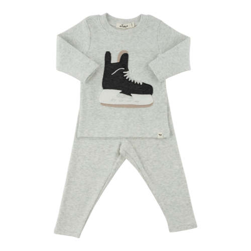 oh baby! Two Piece Set - Hockey Skate - Heather Gray