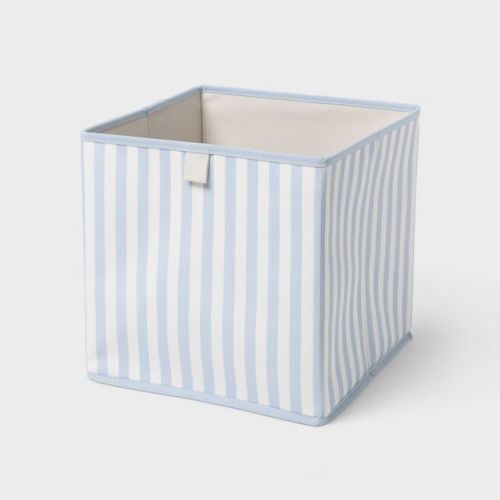 11" Fabric Bin with Stripe Blue - Brightroom™