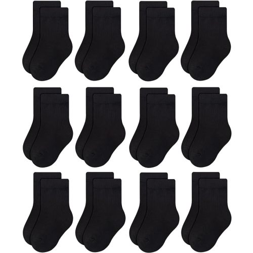 RATIVE Basic Socks Cotton Crew for Unisex Baby Infant Toddler Kids Boys Girls