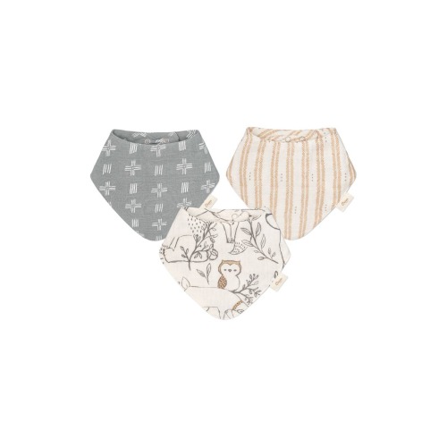 3-Pack Cotton Muslin Bandana Baby Bibs