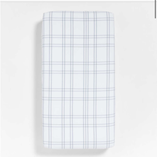 Stax Mist Blue 100% Organic Cotton Baby Crib Fitted Sheet