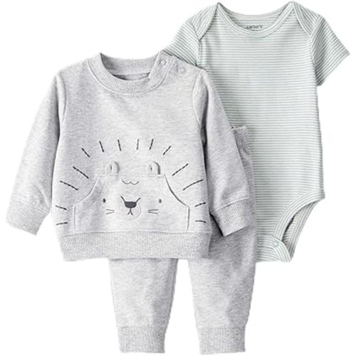 Carter's Baby Boys' 3 Piece Plaid Patch Little Vest Set