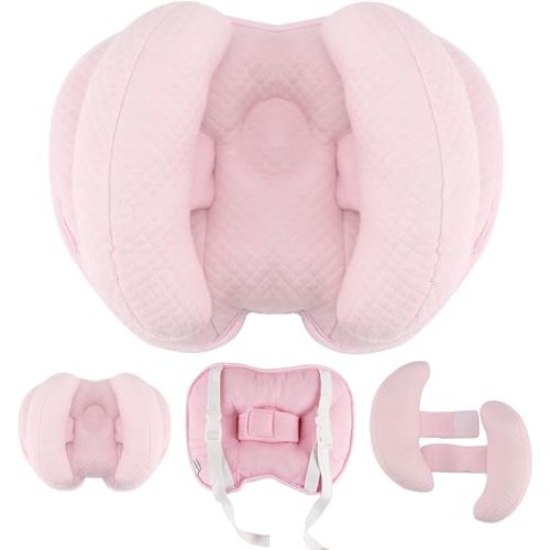 KAKIBLIN Almohada de cabeza de bebé 2 en 1 con almohada de cuello de plátano para 3 meses a 1 año, almohada de viaje para bebé para cochecito o cama