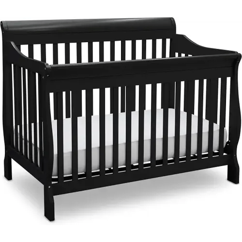 Delta Children Canton 4-in-1 Convertible Crib - Easy to Assemble, Black
