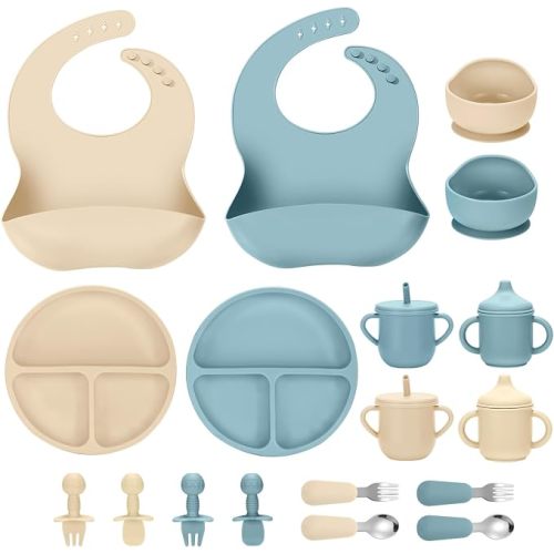 Silicone Baby Feeding Set, 18PCS Baby Led Weaning Supplies