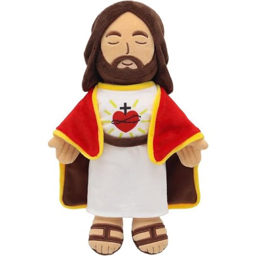Yelakey 13.4" Jesus Plush Doll Gold Trim Shawl Christian Xmas Easter Decor