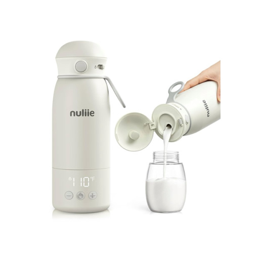 Nuliie Portable Bottle Warmer for Travel, Double Leak‑Proof, Heating Milk & Water Faster, Cordless Milk Warmer with Fast Charging, Anti-Dry & Anti-Burn Protection for All Day Needs, 17oz