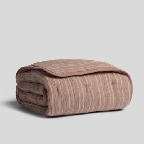 Organic Cloud Cotton Stripe Toddler Quilt (Adobe and Clay) – Parachute Home