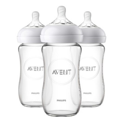 Philips Avent Natural Glass Baby Bottle - 8oz - 3pk