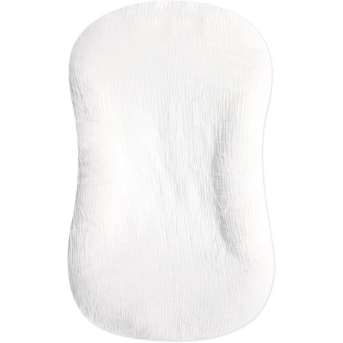 Hooyax Muslin Baby Lounger Cover Soft Organic Cotton Slipcover Fits Newborn Lounger for Baby Boys and Girls (White)