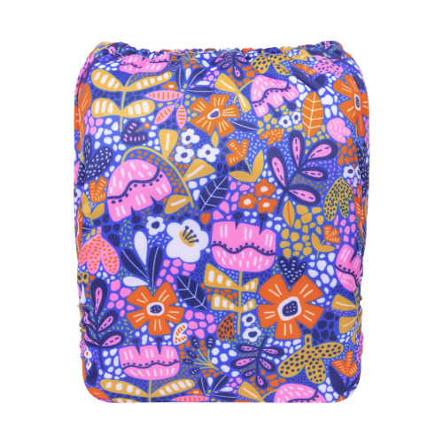 ALVABABY Print Cloth Diaper - One Size Adjustable Washable & Reusable Diaper for Babies and Toddlers (Flowers, H440A)